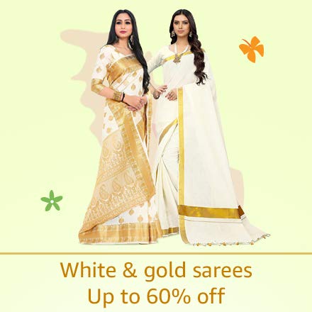 White & Gold Sarees