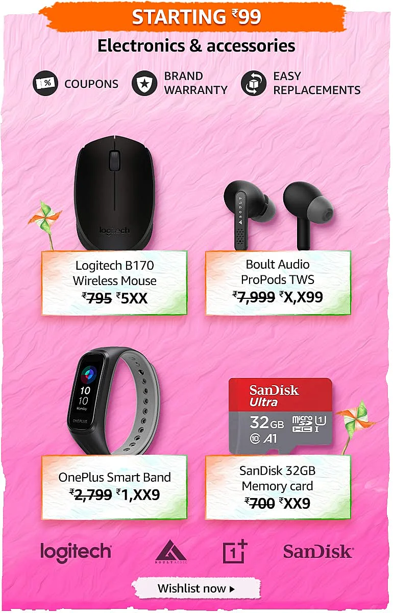 Electronics & Accessories - Starting 99 Rupees