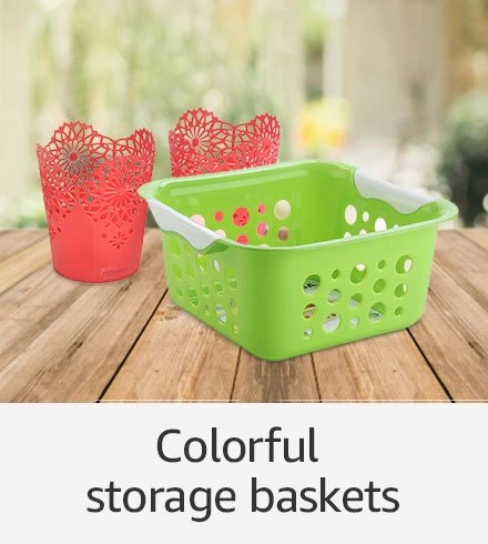 Colorful storage baskets